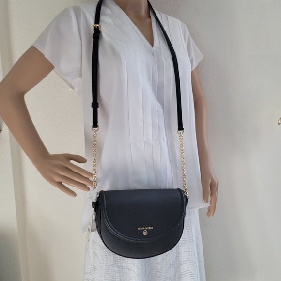 MICHAEL KORS Jet Set Charm Saffiano Leather MD Half Dome Chain Crossbody-🎈⭐$148 - Picture 15 of 16